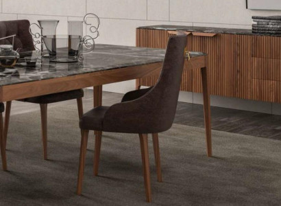 Dining room furniture Chair Luxury Dining chairs Brown comfortable textile chairs